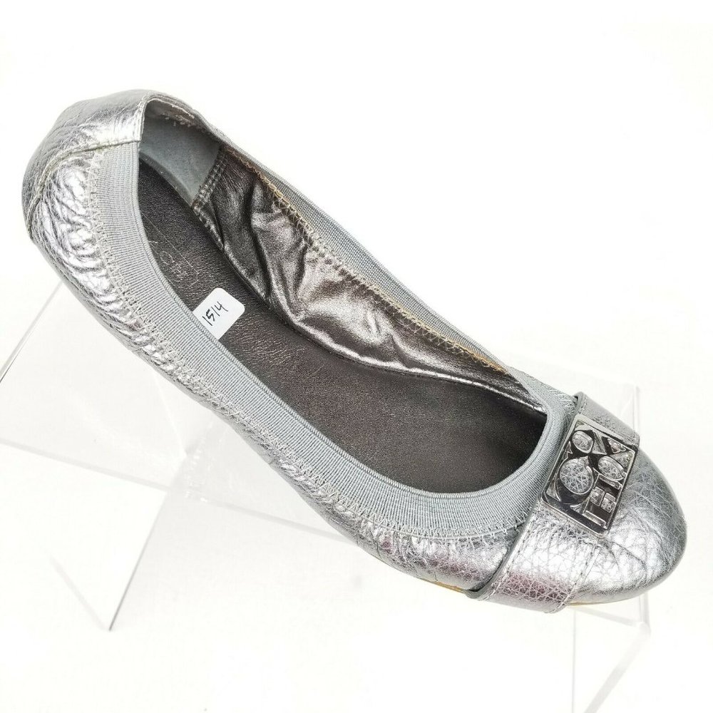 Coach Dora Womens Ballet Flats Silver Slip On 7.5